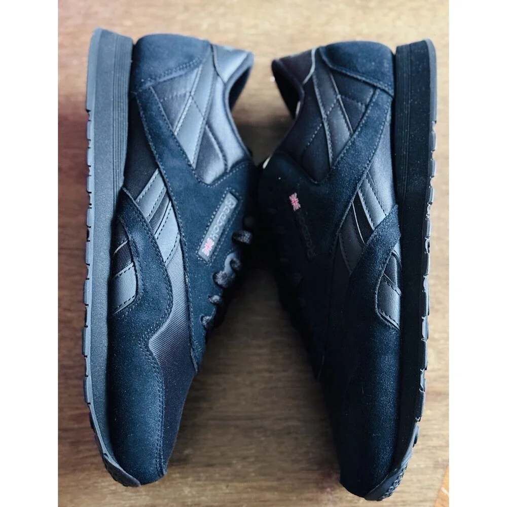 Men’s Size 11.5 Reebok Classic Nylon Core Black Pure Grey 100033377 NIB